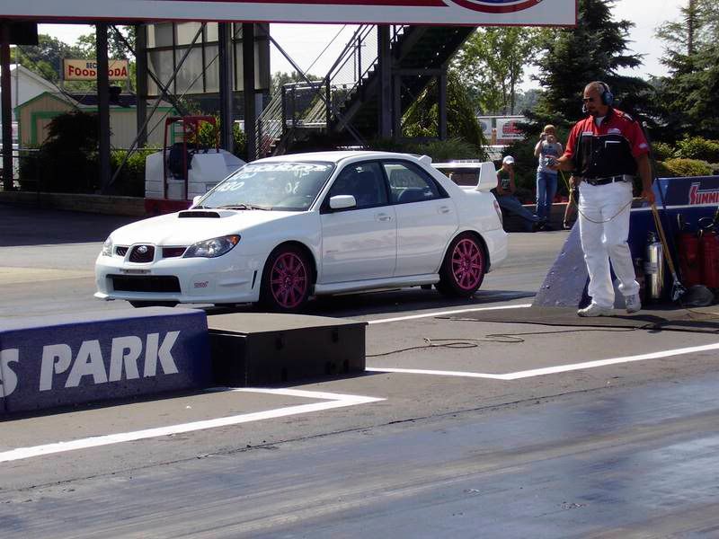 Sweet 06 STi with pink wheels The driver was a really good driver and cool