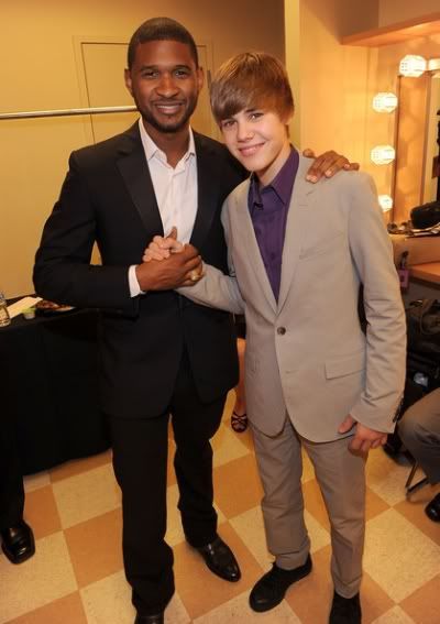 justin bieber new look. Justin B. and Usher flashed