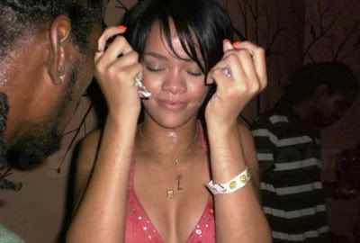Rihanna drinking