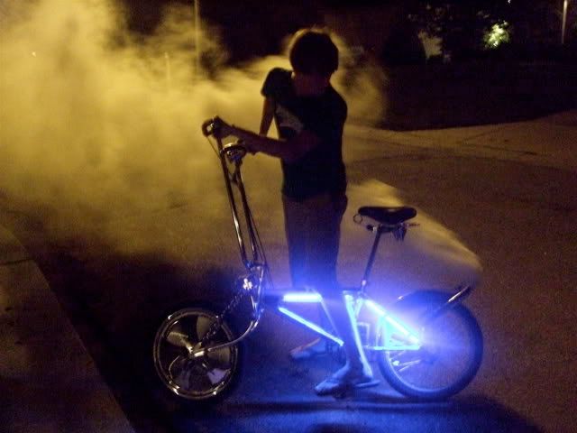Down Low Glow on lowrider bicycle