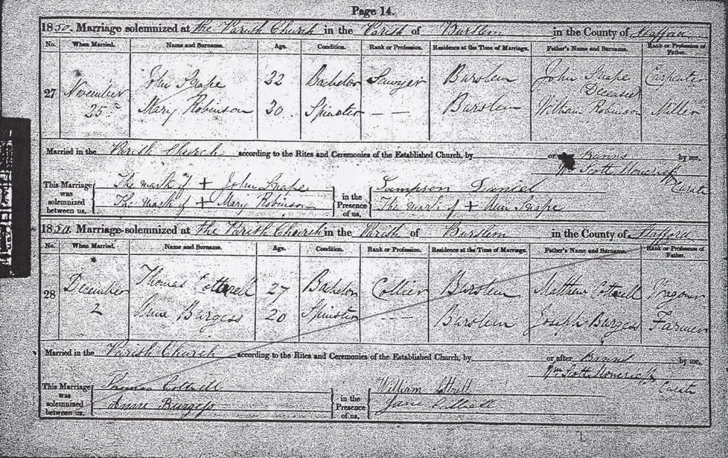 1850 Snape Robinson marriage