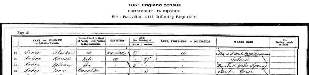 1861 Sebastian Hodge census