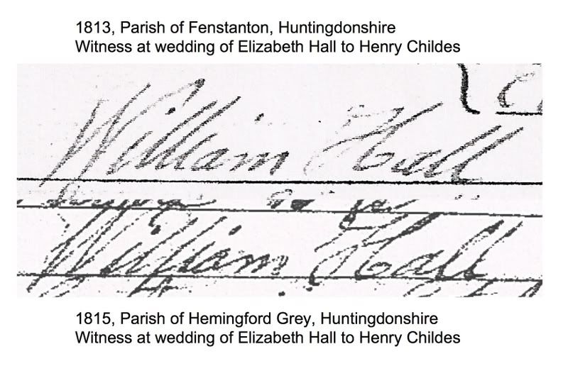 Comparison of sigs for William Hal