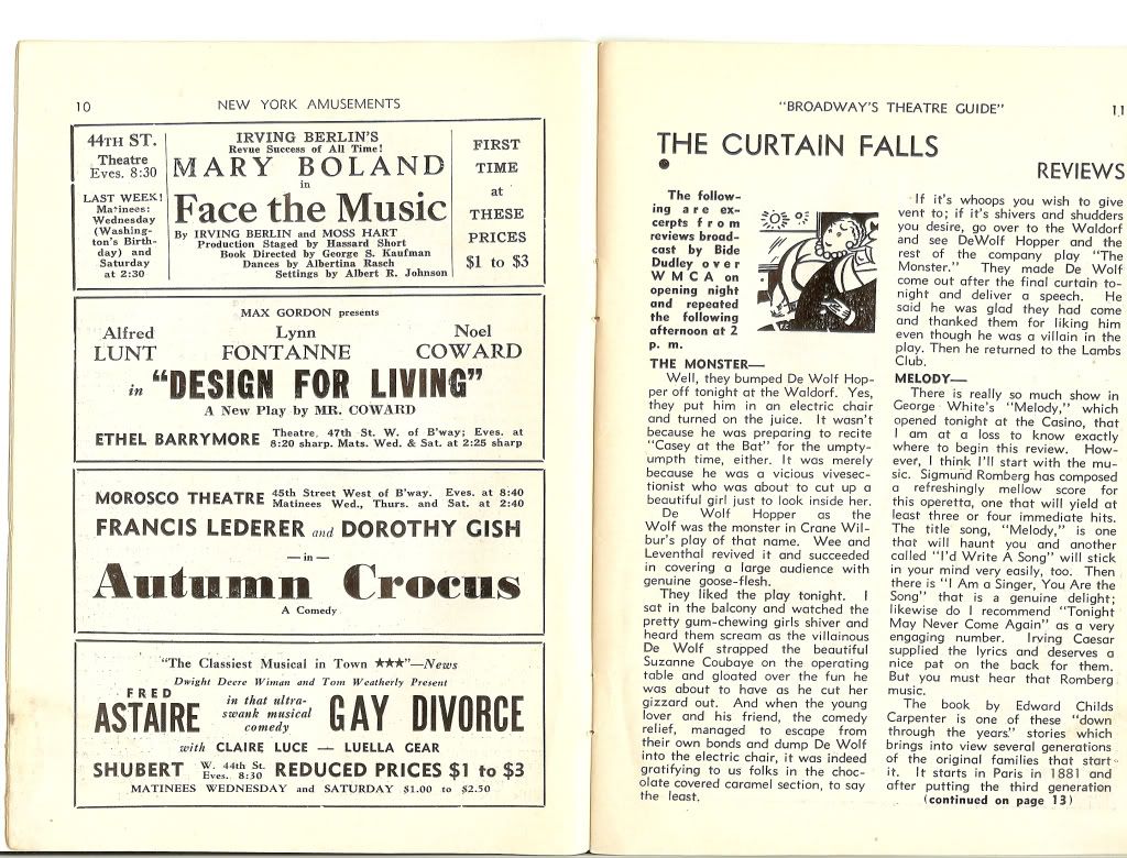 re: ANNOTATED BROADWAY OF THE 30s