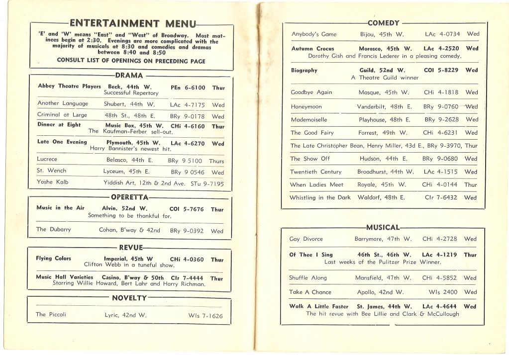 re: ANNOTATED BROADWAY OF THE 30s