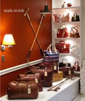 Floto Italian leather luggage, duffles and bags are loved and admired by quality-conscious men and women around the world, including Italian Supermodel Alessandra Ambrosio shown with her Floto Venezia Duffle in Vecchio Brown. Floto leather is tanned in Italy by Italian craftsmen, shown on Italian Supermodel Alessandra Ambrosio