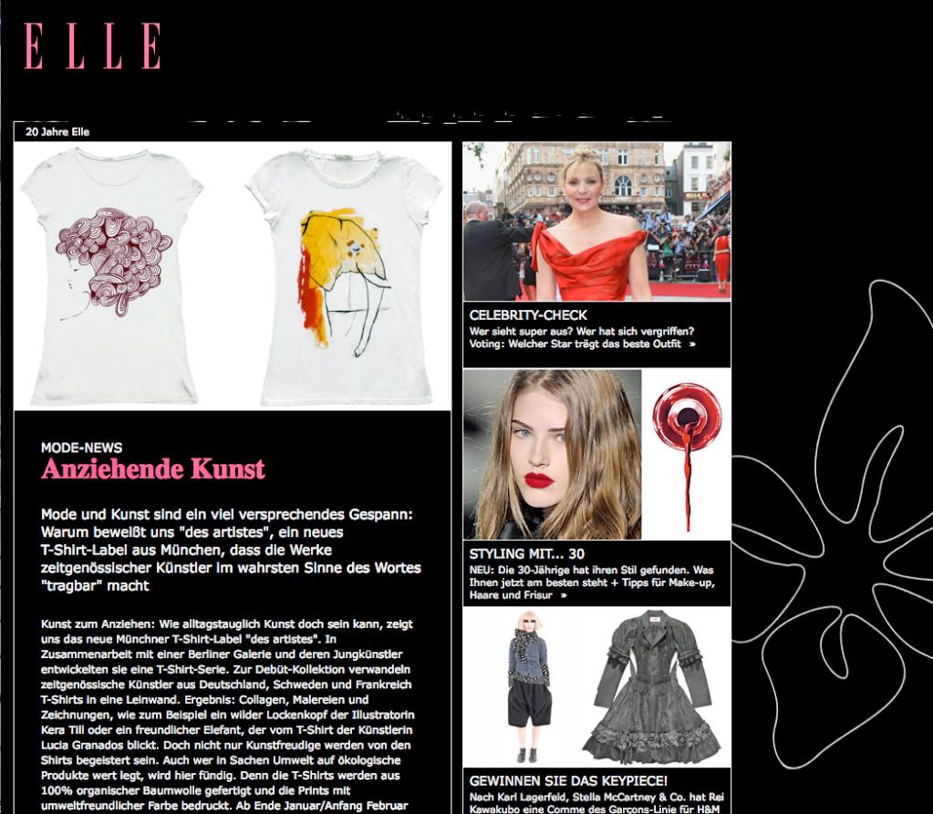 news and Press about des Artistes, a German clothing company, making their artistic tees in the USA, including the one recently seen on Jessica Alba, roots. news and Press about des Artistes, a German clothing company, making their artistic tees in the USA, including the one recently seen on Jessica Alba, roots.