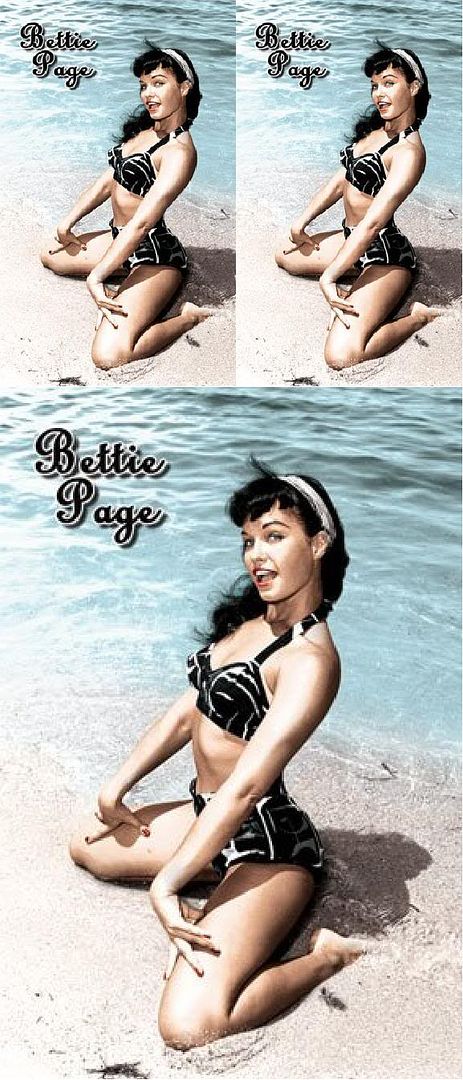 Devil Bettie Page Sand Sea and Bettie P Myspace Layout