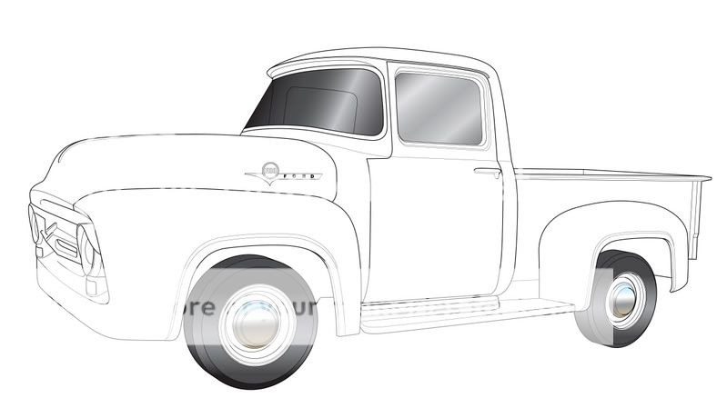 Drawing silhouette ford f-150 #2