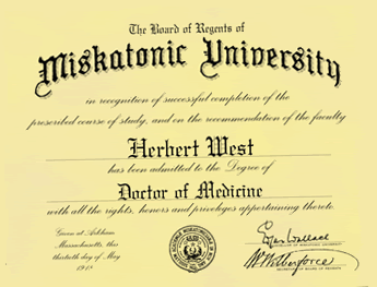 Miskatonic University Diploma Pictures, Images and Photos