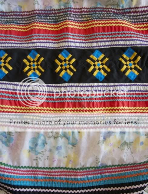 Vintage Bohemian Seminole Indian Embroidery Patchwork dress Skirt 